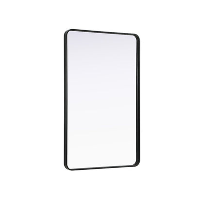 Contour Metal Rectangle Mirror 30x48 in Black