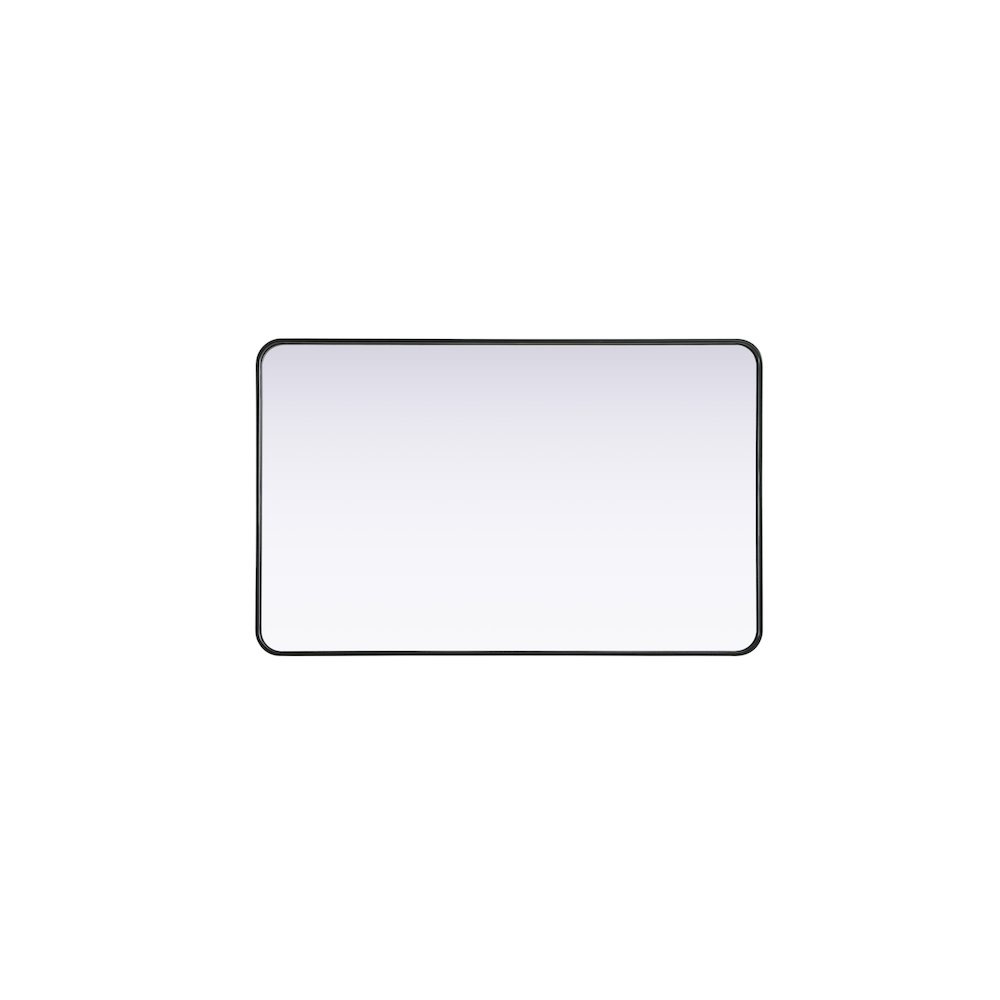 Contour Metal Rectangle Mirror 30x48 in Black