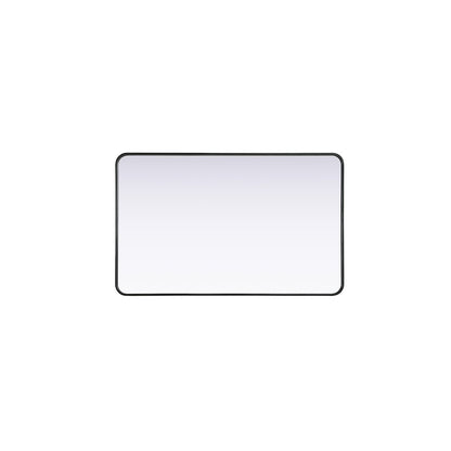 Contour Metal Rectangle Mirror 30x48 in Black