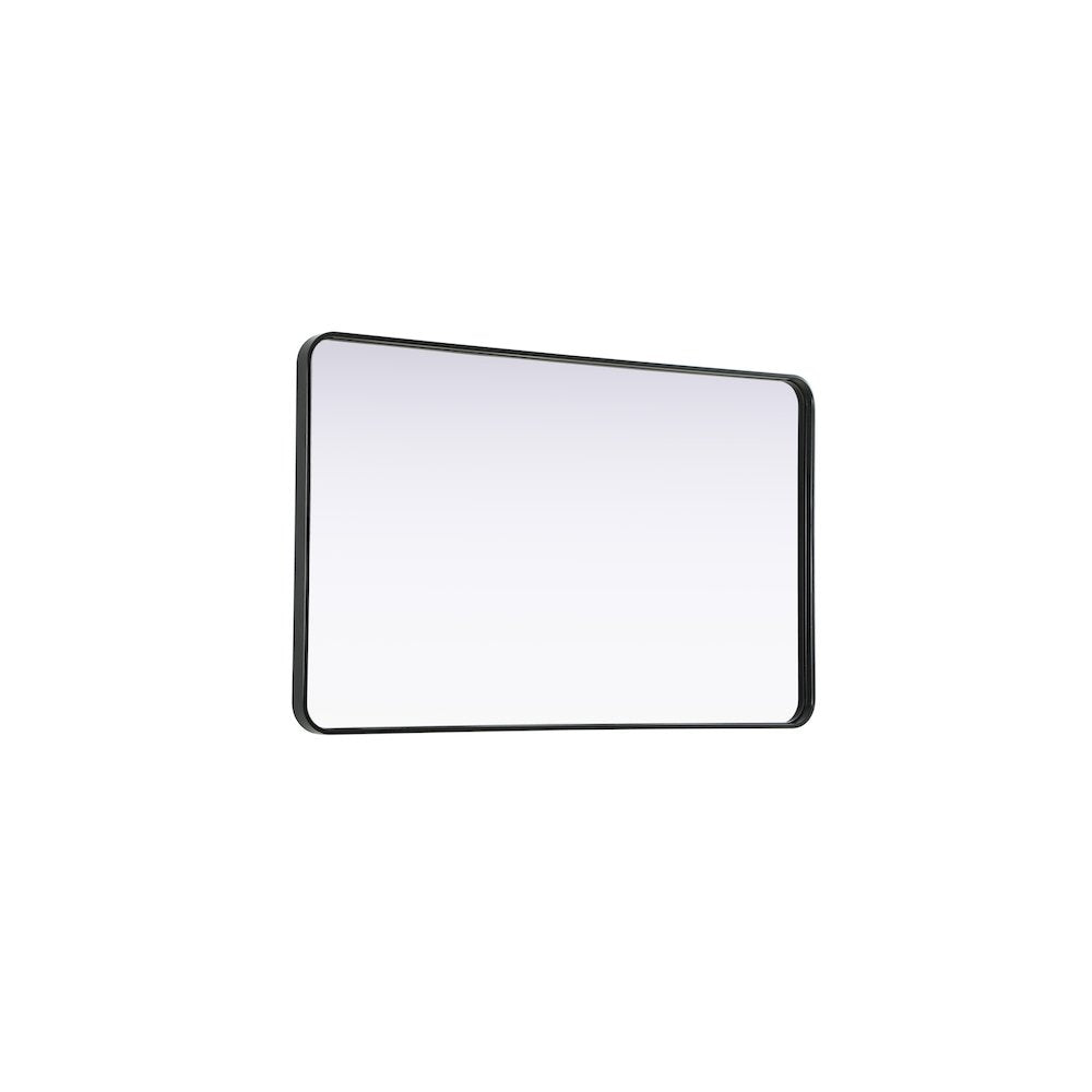 Contour Metal Rectangle Mirror 30x48 in Black