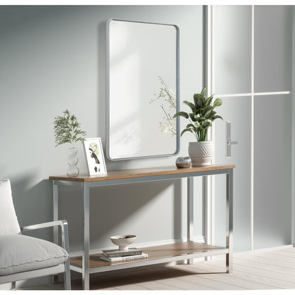 Contour Metal Rectangle Mirror 30x48 in Silver