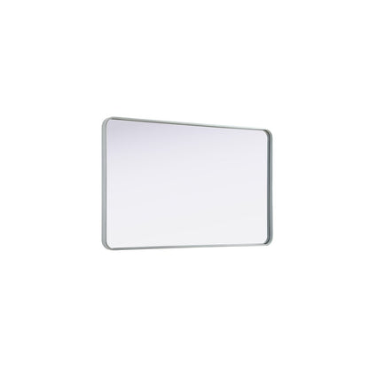 Contour Metal Rectangle Mirror 30x48 in Silver