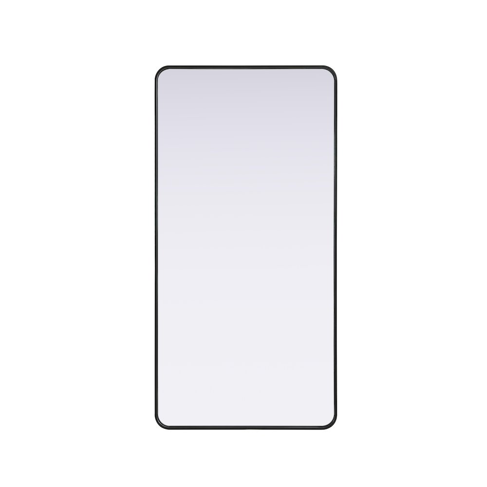 Contour Metal Rectangle Mirror 30x60 in Black