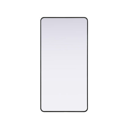 Contour Metal Rectangle Mirror 30x60 in Black