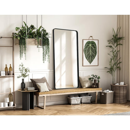 Contour Metal Rectangle Mirror 30x60 in Black