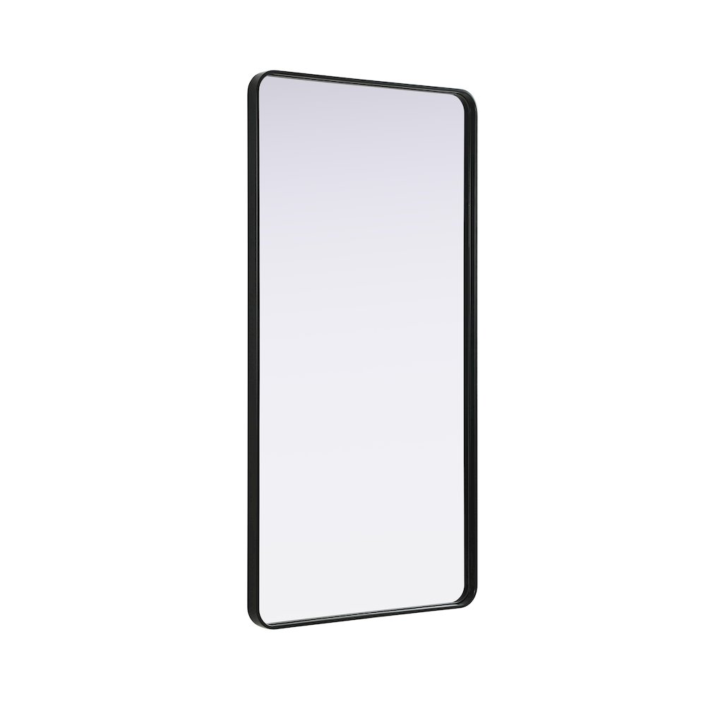 Contour Metal Rectangle Mirror 30x60 in Black