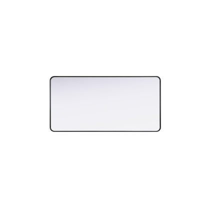 Contour Metal Rectangle Mirror 30x60 in Black