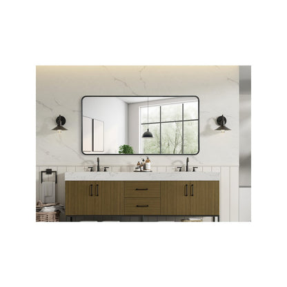 Contour Metal Rectangle Mirror 30x60 in Black