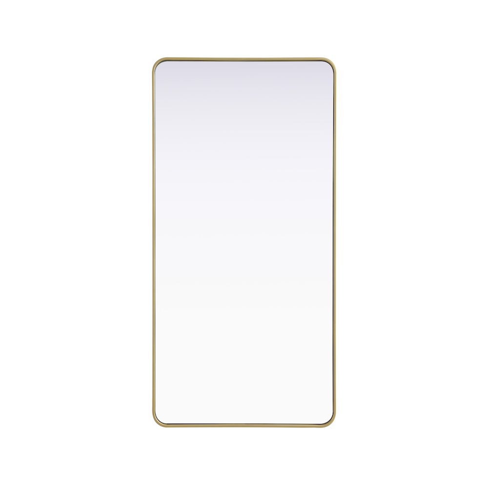 Contour Metal Rectangle Mirror 30x60 in Brass