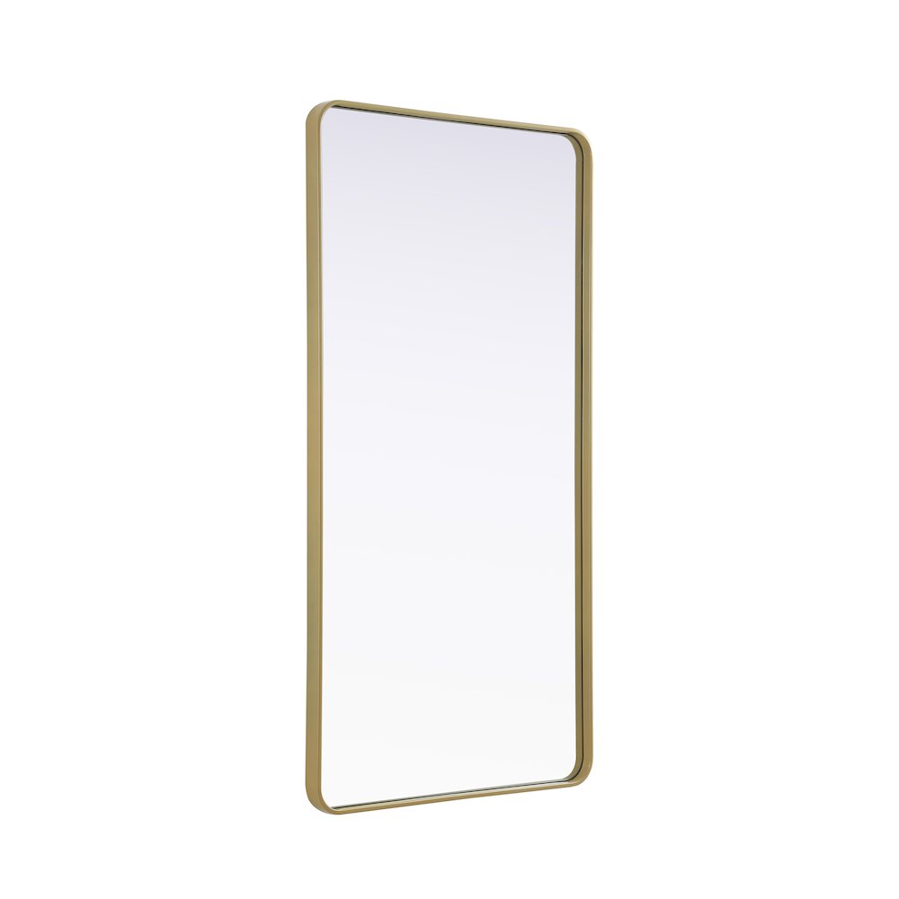 Contour Metal Rectangle Mirror 30x60 in Brass