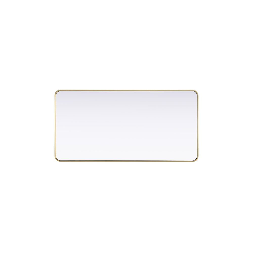Contour Metal Rectangle Mirror 30x60 in Brass