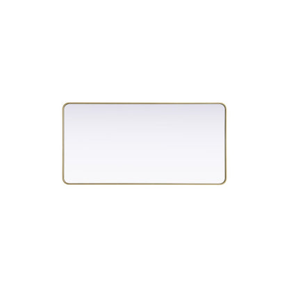 Contour Metal Rectangle Mirror 30x60 in Brass