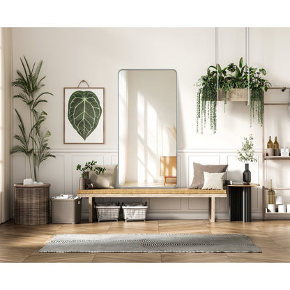 Contour Metal Rectangle Mirror 30x60 in Silver