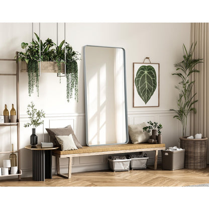 Contour Metal Rectangle Mirror 30x60 in Silver