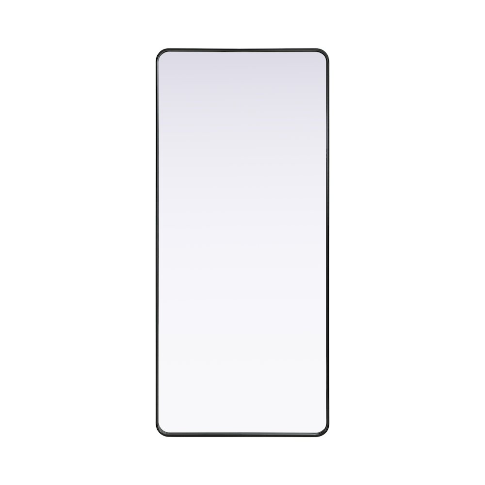 Contour Metal Rectangle Mirror 32x72 in Black