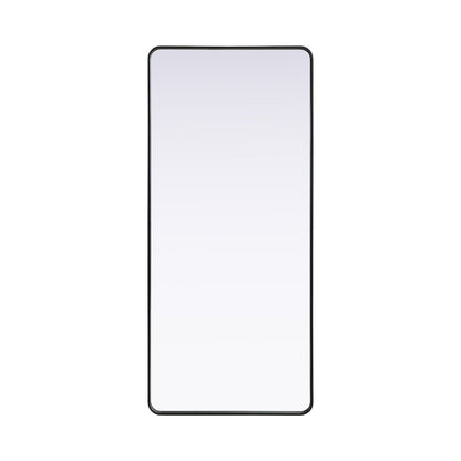 Contour Metal Rectangle Mirror 32x72 in Black