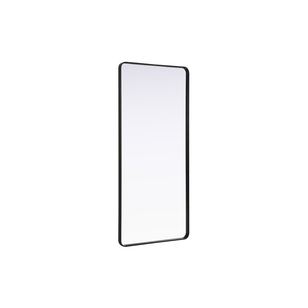 Contour Metal Rectangle Mirror 32x72 in Black