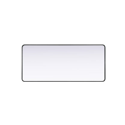Contour Metal Rectangle Mirror 32x72 in Black