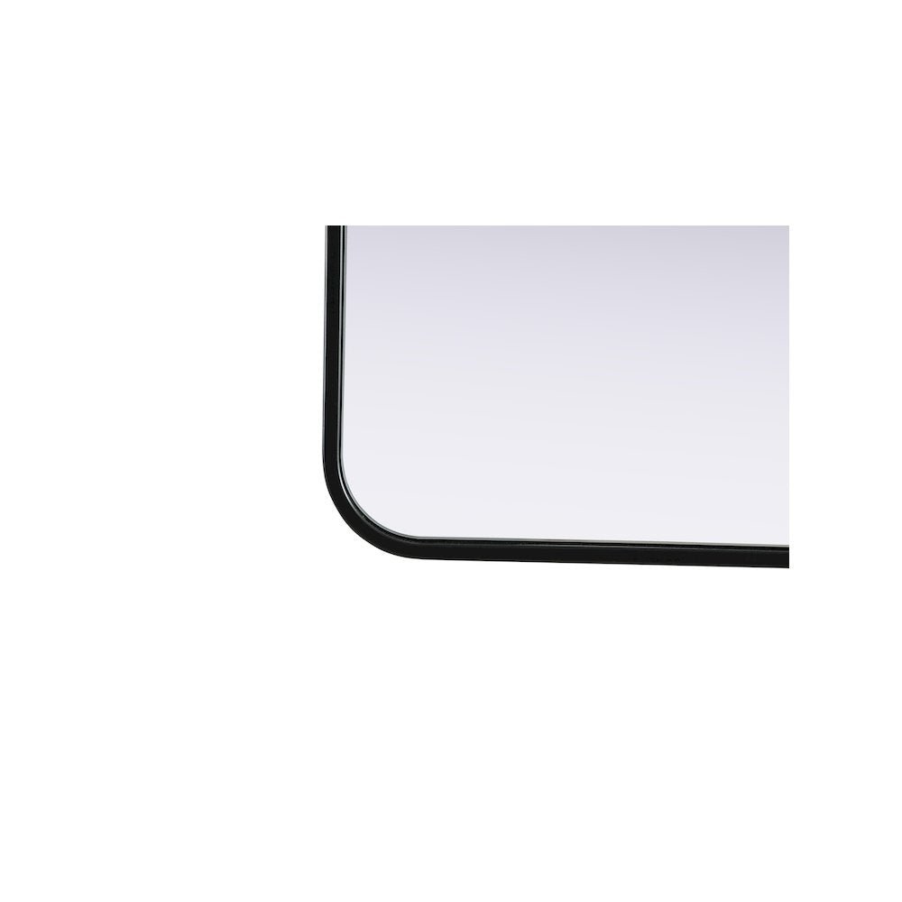 Contour Metal Rectangle Mirror 32x72 in Black