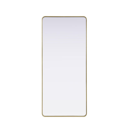 Contour Metal Rectangle Mirror 32x72 in Brass
