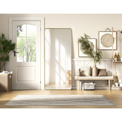 Contour Metal Rectangle Mirror 32x72 in Brass