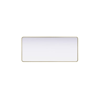 Contour Metal Rectangle Mirror 32x72 in Brass