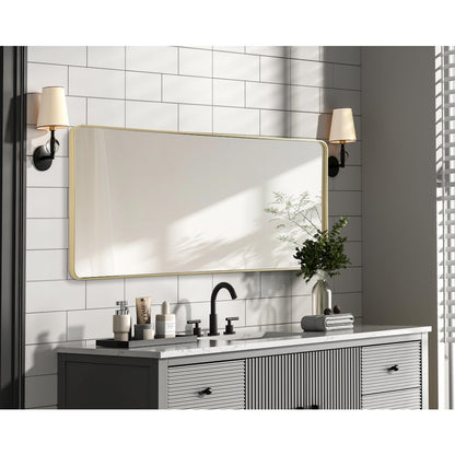Contour Metal Rectangle Mirror 32x72 in Brass