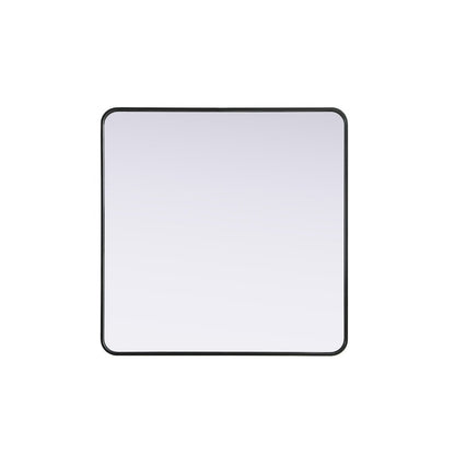 Contour Metal Rectangle Mirror 36x36 in Black
