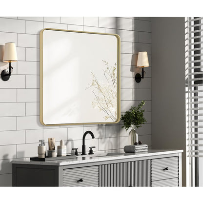 Contour Metal Rectangle Mirror 36x36 in Brass