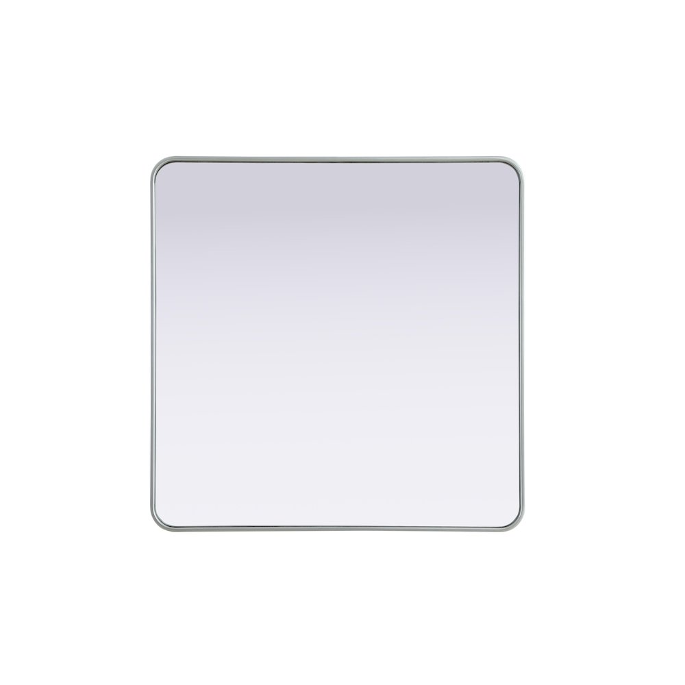 Contour Metal Rectangle Mirror 36x36 in Silver