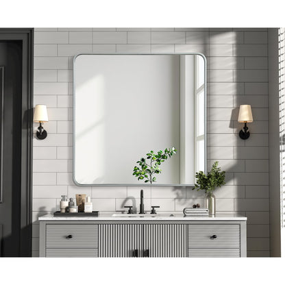 Contour Metal Rectangle Mirror 36x36 in Silver