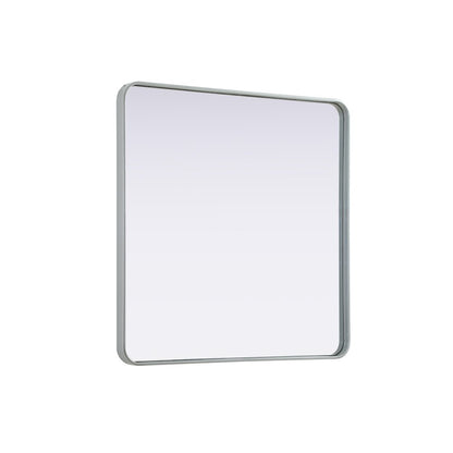 Contour Metal Rectangle Mirror 36x36 in Silver
