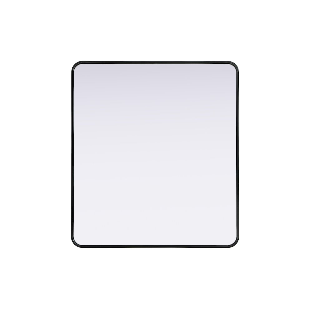 Contour Metal Rectangle Mirror 36x40 in Black