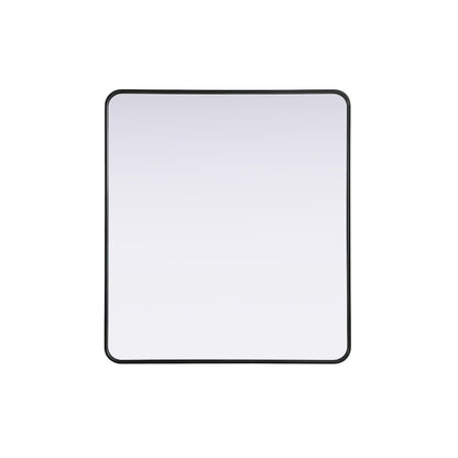 Contour Metal Rectangle Mirror 36x40 in Black
