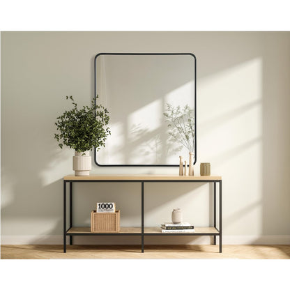 Contour Metal Rectangle Mirror 36x40 in Black