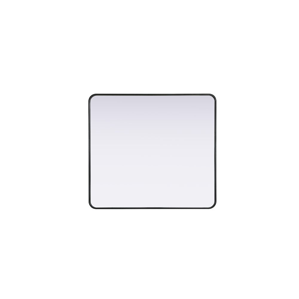 Contour Metal Rectangle Mirror 36x40 in Black