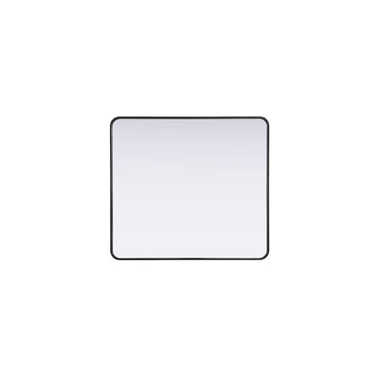 Contour Metal Rectangle Mirror 36x40 in Black