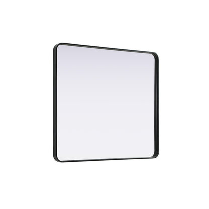 Contour Metal Rectangle Mirror 36x40 in Black