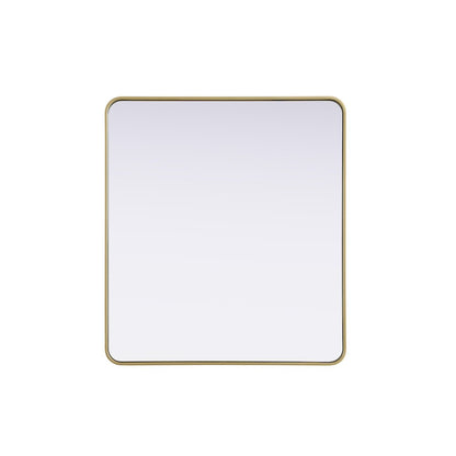 Contour Metal Rectangle Mirror 36x40 in Brass