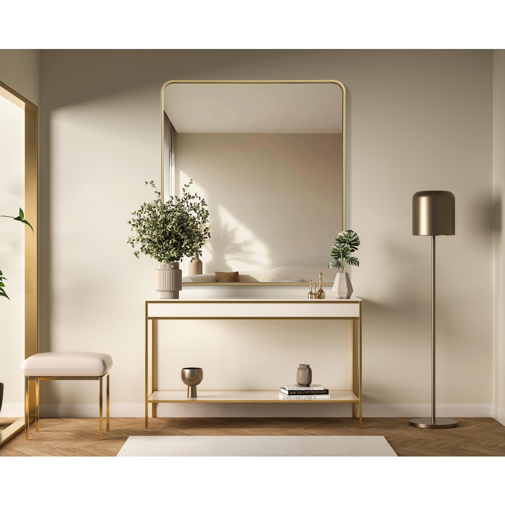 Contour Metal Rectangle Mirror 36x40 in Brass