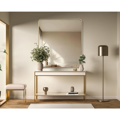 Contour Metal Rectangle Mirror 36x40 in Brass