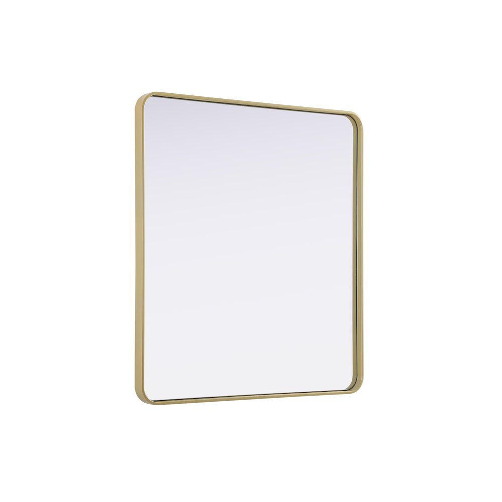 Contour Metal Rectangle Mirror 36x40 in Brass