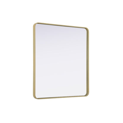 Contour Metal Rectangle Mirror 36x40 in Brass