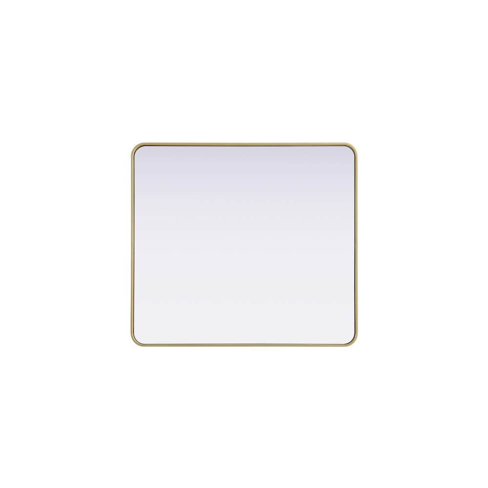 Contour Metal Rectangle Mirror 36x40 in Brass