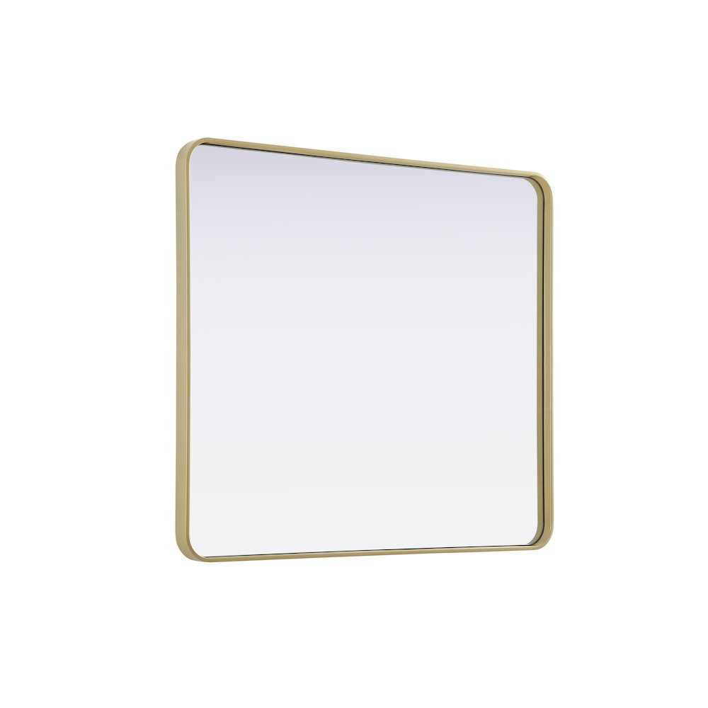 Contour Metal Rectangle Mirror 36x40 in Brass