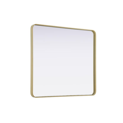 Contour Metal Rectangle Mirror 36x40 in Brass
