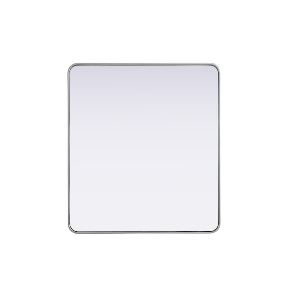 Contour Metal Rectangle Mirror 36x40 in Silver