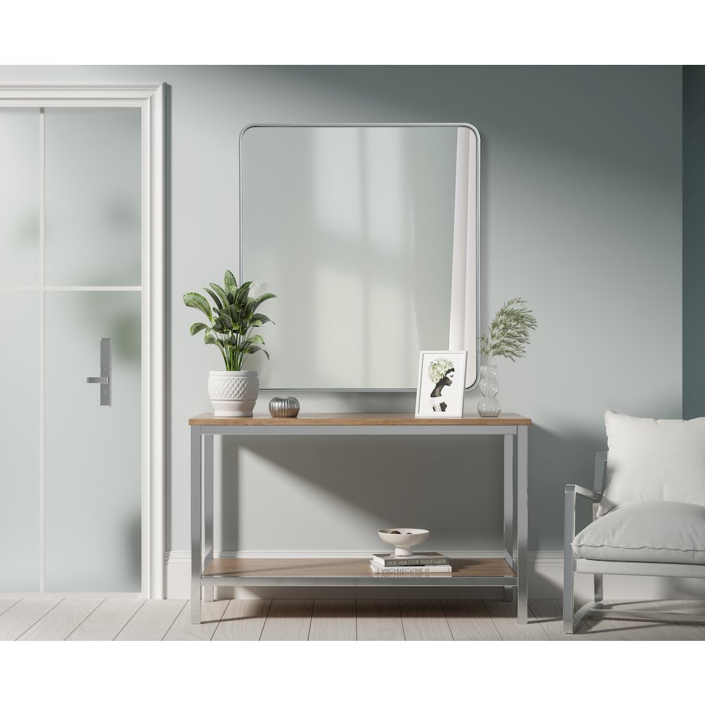 Contour Metal Rectangle Mirror 36x40 in Silver