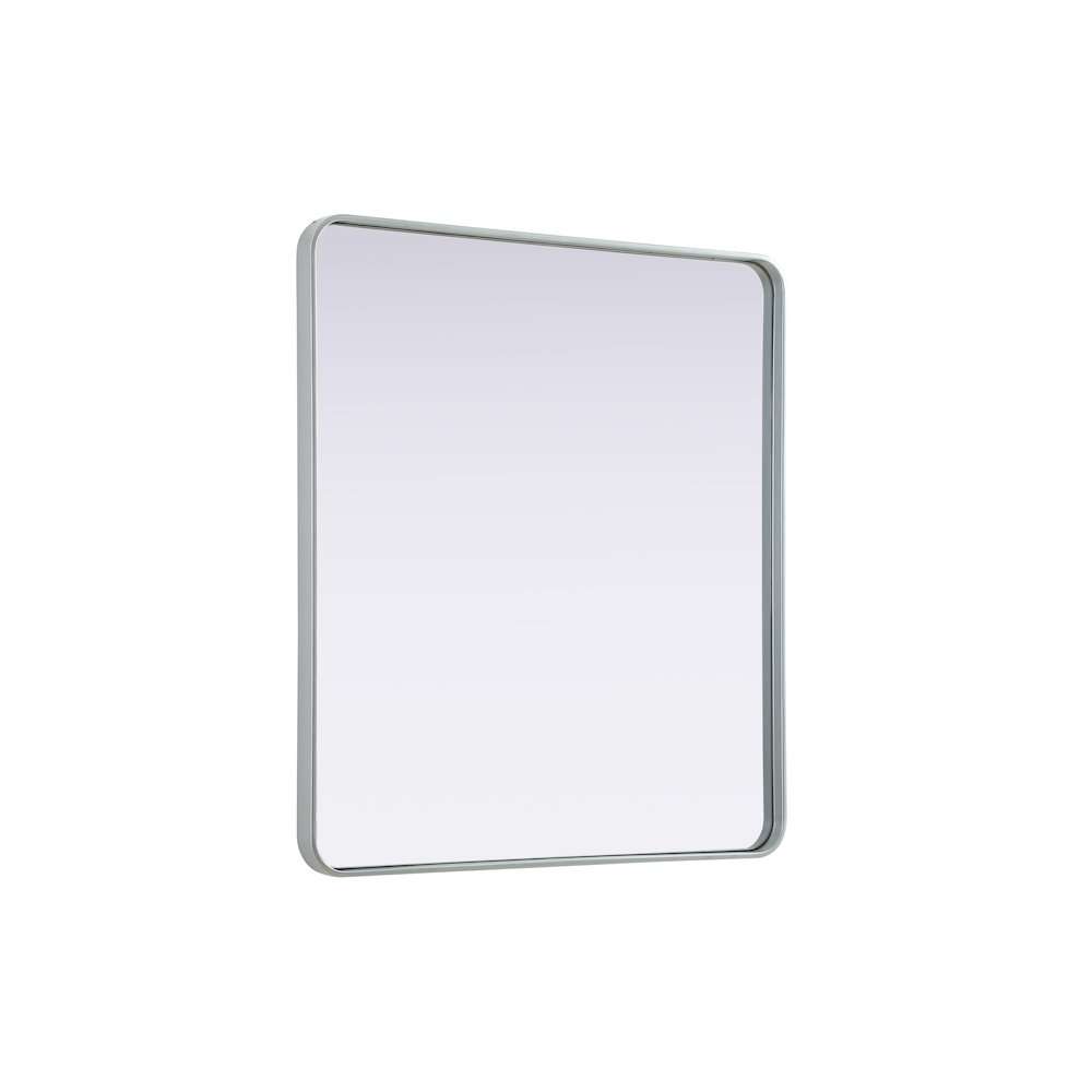 Contour Metal Rectangle Mirror 36x40 in Silver