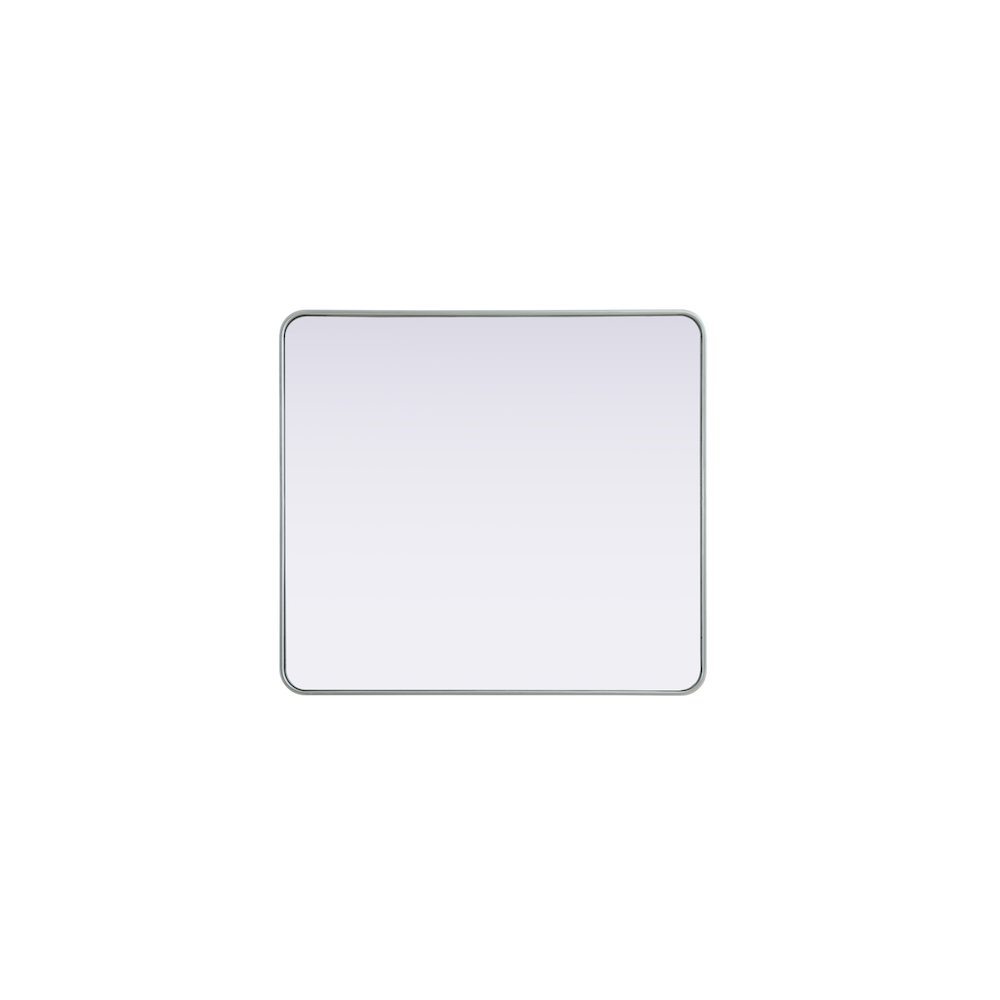 Contour Metal Rectangle Mirror 36x40 in Silver
